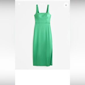 Abercrombie & Fitch Green Midi Dress with Slit